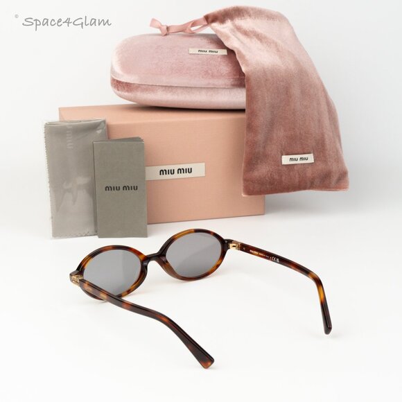 Miu Miu REGARD Women Sunglasses Havana Mahogany Grey MU04ZS 21C40O NEW AUTHENTIC main image 4